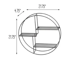Steel 3-Tier Circle Wall Shelf -Cheap Home Store 810541189 2