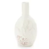 White Floral Ceramic Vase, (10")