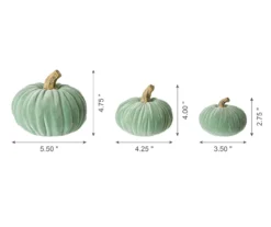 Mint Green Velvet 3-Piece Rib Pumpkin Set -Cheap Home Store 810547831 6