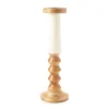 Brown & Beige 2-Tone Ripple-Pillar Candle Holder, (16") -Cheap Home Store 810548563