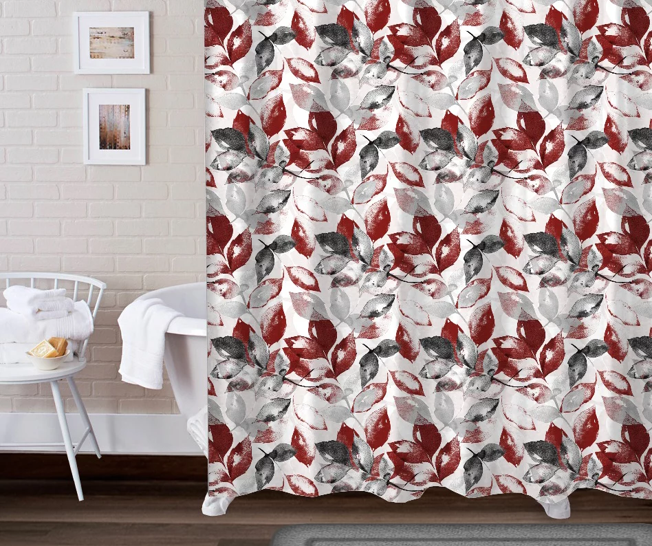 Samara White & Red Floral 14-Piece Bath Set 3 Samara White & Red Floral 14-Piece Bath Set