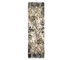Bocleah Navy & White Distressed Textured Area Rug, (3.1' X 5.5')