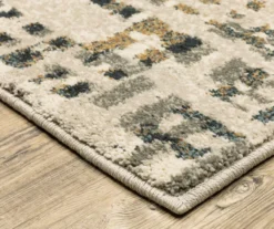 Caron Beige & Blue Weave Pattern Area Rug -Cheap Home Store 810551344 1