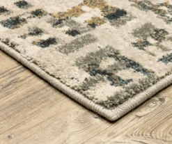Caron Beige & Blue Weave Pattern Area Rug -Cheap Home Store 810551345 1