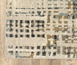 Caron Beige & Blue Weave Pattern Area Rug -Cheap Home Store 810551346 2