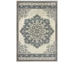 Ricci Ivory & Blue Area Rug -Cheap Home Store 810551390
