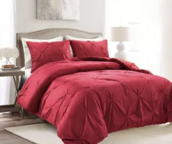 Red Diamond Pintuck Velvet King 3-Piece Comforter Set