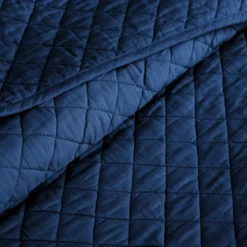 Ava Navy Diamond-Quilted Full/Queen 3-Piece Quilt Set -Cheap Home Store 810552953 31