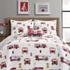 White & Red Fire Truck Twin 3-Piece Quilt Set 1 White & Red Fire Truck Twin 3-Piece Quilt Set -Cheap Home Store 810553047
