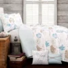 Harbor Life Taupe & Blue Reversible Full/Queen 7-Piece Quilt Set