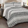 Hygge Black & White Geometric Reversible Full/Queen 3-Piece Quilt Set -Cheap Home Store 810553387 1