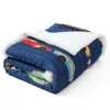 Navy Multicolor Race Cars Quilted Sherpa Throw, (50" X 60") -Cheap Home Store 810553484 3