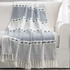 Navy & White Thread-Stripe Herringbone Tassel-Trim Throw, (50" X 60") 2 Navy & White Thread-Stripe Herringbone Tassel-Trim Throw, (50" X 60") -Cheap Home Store 810553510