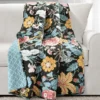 Black & Yellow Floral Sydney Quilted Throw, (50" X 60")