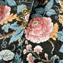 Black & Yellow Floral Sydney Quilted Throw, (50" X 60") 12 Black & Yellow Floral Sydney Quilted Throw, (50" X 60") -Cheap Home Store 810553519 2