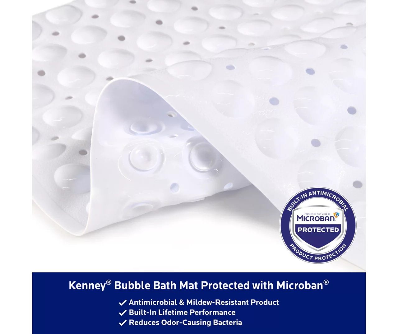 White Bubble Microban PVC Bath Mat 5 White Bubble Microban PVC Bath Mat - Image 3