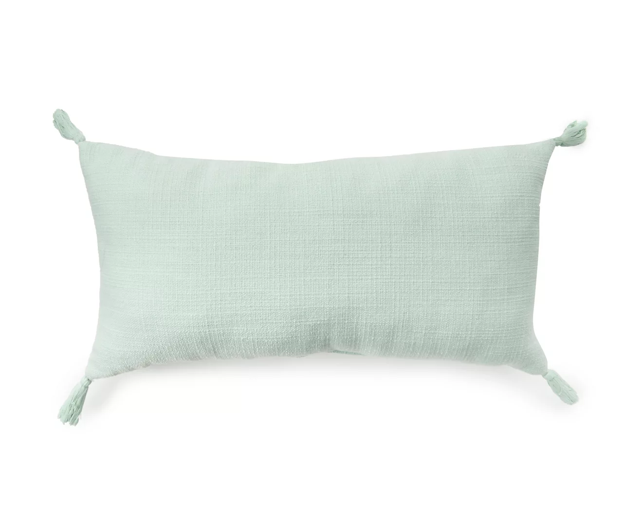 "Paradise" Mint Green & White Tassel-Accent Throw Pillow 4 "Paradise" Mint Green & White Tassel-Accent Throw Pillow - Image 2