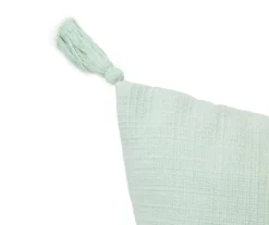 "Paradise" Mint Green & White Tassel-Accent Throw Pillow 7 "Paradise" Mint Green & White Tassel-Accent Throw Pillow -Cheap Home Store 810557801 2