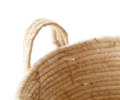 Gray Natural Woven Maize & Paper Round Bin -Cheap Home Store 810559698 1