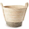 Gray Natural Woven Maize & Paper Round Bin -Cheap Home Store 810559698
