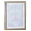 Light Blue Shell Fringe-Trim Framed Wall Plaque -Cheap Home Store 810561165