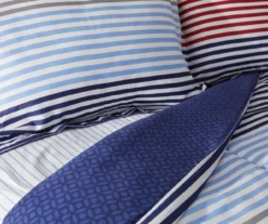 Blue & Red Stripe Microfiber Twin 6-Piece Bed-in-a-Bag Set -Cheap Home Store 810563034 810563033 810563032 810563031 2