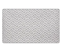 Gray & White Greek Key Jacquard Kitchen Mat