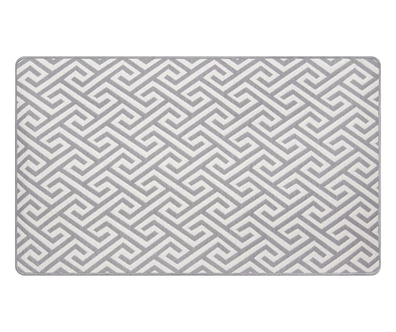 Gray & White Greek Key Jacquard Kitchen Mat 3 Gray & White Greek Key Jacquard Kitchen Mat