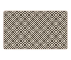 Beige & Charcoal Diamond Lattice Jacquard Kitchen Mat