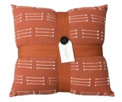 Azalia Dark Coral Triple Line Pattern Throw Pillow -Cheap Home Store 810564953 11