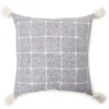 Blue & White Windowpane Grid Tassel-Accent Square Throw Pillow 1 Blue & White Windowpane Grid Tassel-Accent Square Throw Pillow -Cheap Home Store 810565460