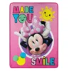 Raschel "Made You Smile" Pink Minnie Micro Throw, (46" X 60")