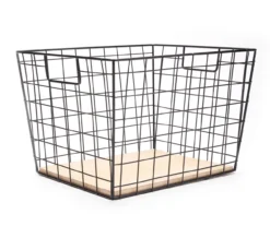 Tapered Grid Bin With Wood Base -Cheap Home Store 810570135 1