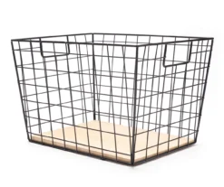 Tapered Grid Bin With Wood Base -Cheap Home Store 810570135 2