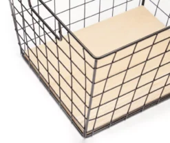 Tapered Grid Bin With Wood Base -Cheap Home Store 810570135 3