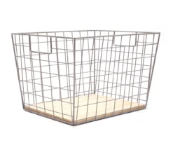 Tapered Grid Bin With Wood Base -Cheap Home Store 810570136 1