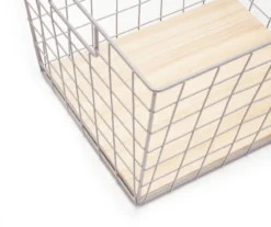 Tapered Grid Bin With Wood Base -Cheap Home Store 810570136 3