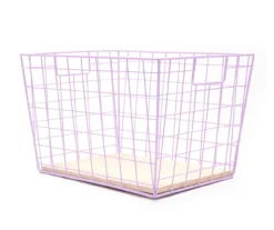 Tapered Grid Bin With Wood Base -Cheap Home Store 810570139 2