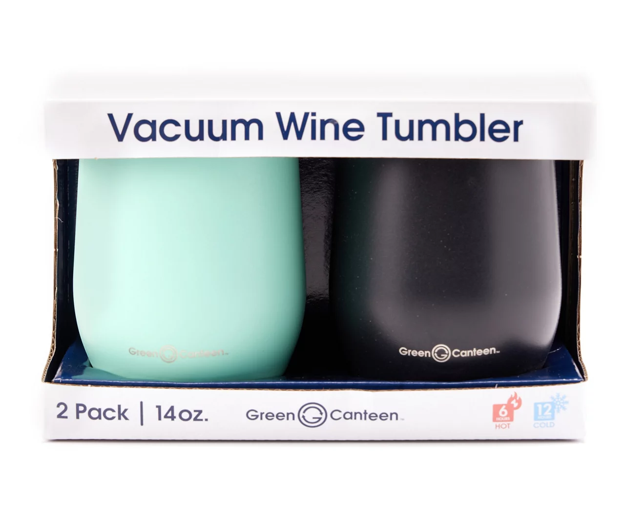 Black & White Double Wall Stainless Steel Wine Tumbler, 2-Pack 4 Black & White Double Wall Stainless Steel Wine Tumbler, 2-Pack - Image 2