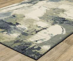 Seabrook Blue & Green Abstract Area Rug, (7.1' X 10')