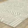 Senyor Beige & Gray Geometric Linework Area Rug, (2.3' X 7.6') -Cheap Home Store 810584533 1