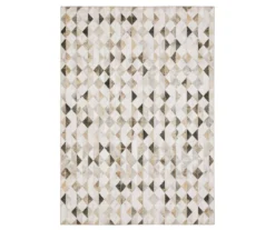 Myler Beige & Gray Faux Hide Geometric Area Rug -Cheap Home Store 810584613