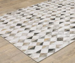 Myler Beige & Gray Faux Hide Geometric Area Rug -Cheap Home Store 810584615 1