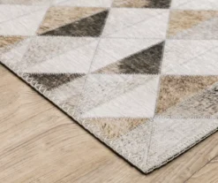 Myler Beige & Gray Faux Hide Geometric Area Rug -Cheap Home Store 810584615 2