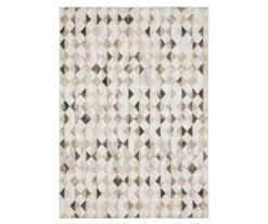Myler Beige & Gray Faux Hide Geometric Area Rug