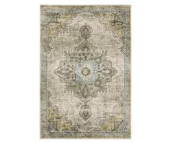 Vedi Gray & Blue Geometric Medallion Area Rug, (6.7' X 9.2')