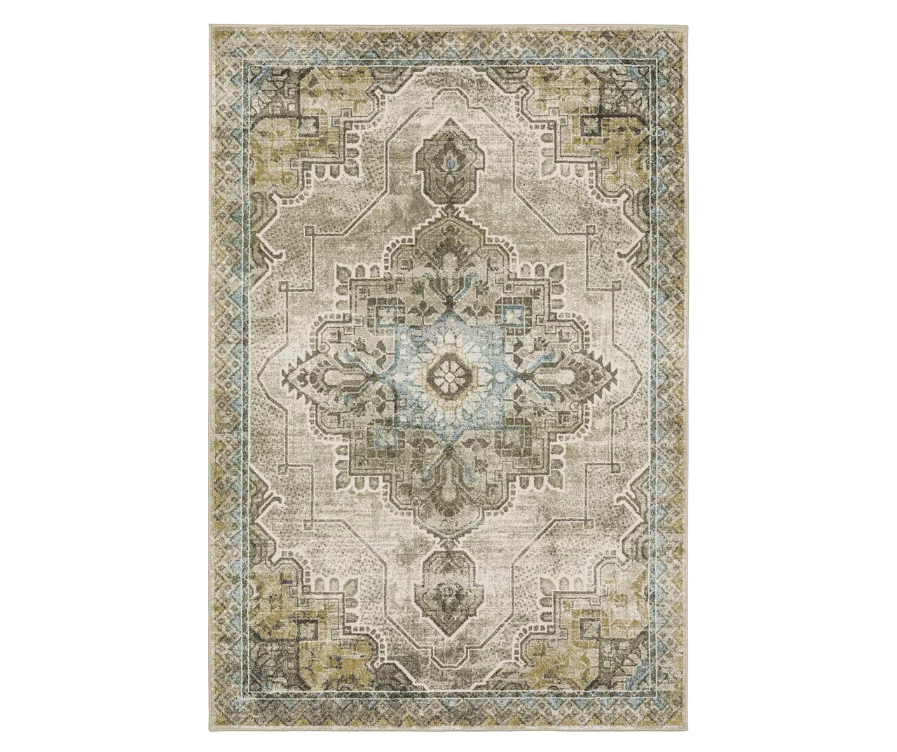 Vedi Gray & Blue Geometric Medallion Area Rug, (6.7' X 9.2') 3 Vedi Gray & Blue Geometric Medallion Area Rug, (6.7' X 9.2')