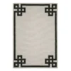 Torbet Beige & Black Loop Border Outdoor Area Rug, (1.1' X 3.9')
