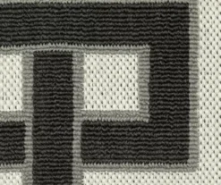 Torbet Beige & Black Loop Border Outdoor Area Rug, (1.1' X 3.9') -Cheap Home Store 810584713 4