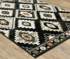 Greta Charcoal & Beige Geometric Area Rug, (1.1' X 7.6')